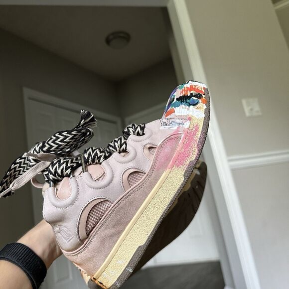 Lanvin Curb Gallery Department Paint Sneakers Pink Multi 29962969 Size 39 - Picture 9 of 16